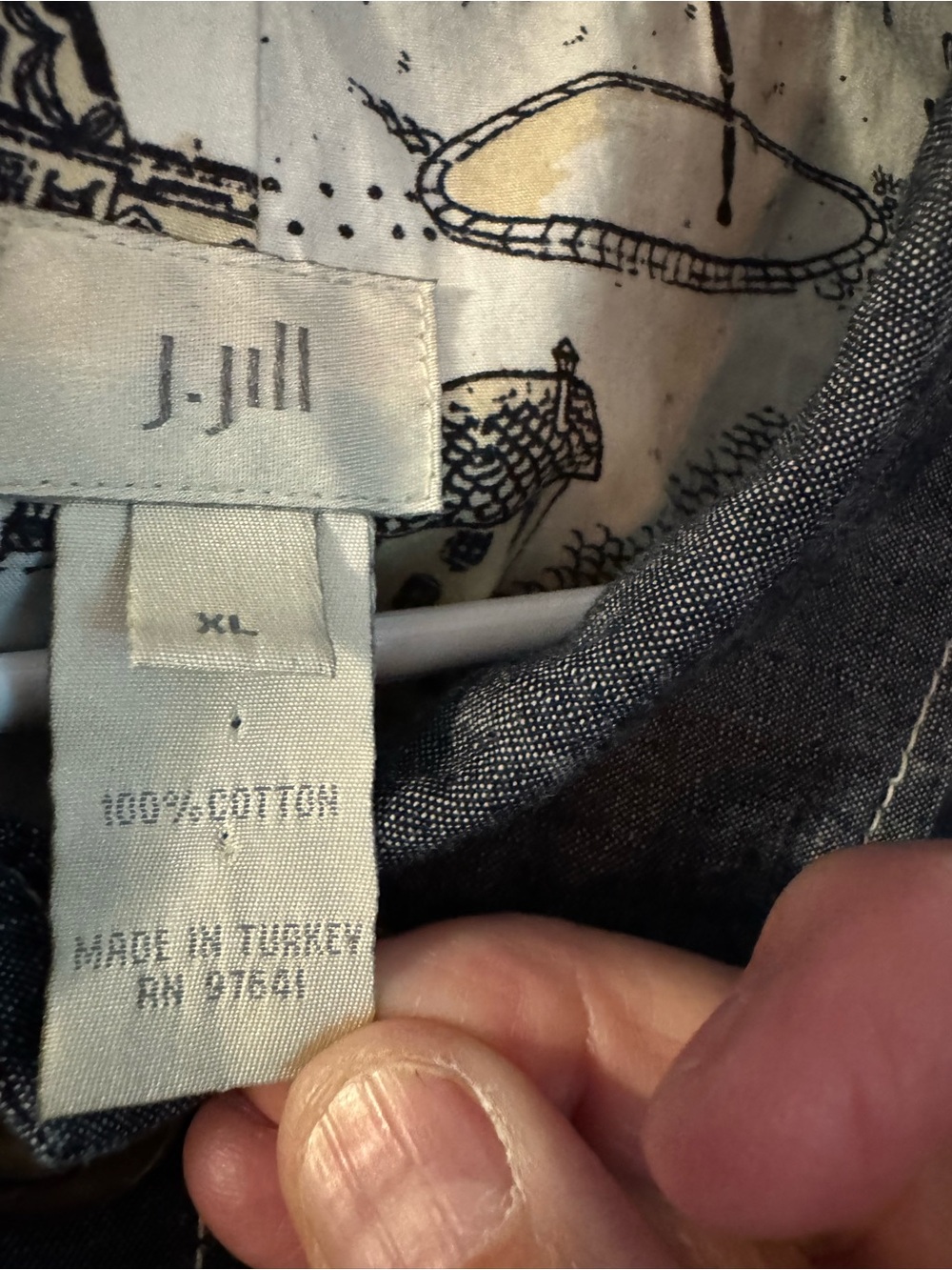 J.Jill XL Dark Indigo Cotton Chambray Utility Jacket - Picture 2 of 6
